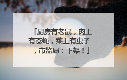 厨房有老鼠，肉上有苍蝇，菜上有虫子，市监局：下架！