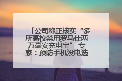 公司称正核实“多所高校禁用罗马仕两万毫安充电宝” 专家：预防手机没电选中等体积产品即可