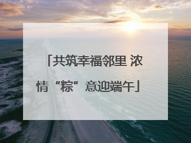 共筑幸福邻里 浓情“粽”意迎端午