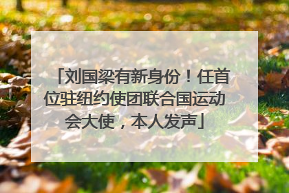 刘国梁有新身份！任首位驻纽约使团联合国运动会大使，本人发声