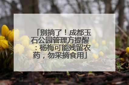 别摘了！成都玉石公园管理方提醒：杨梅可能残留农药，勿采摘食用