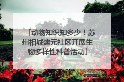 动物知识知多少！苏州相城建元社区开展生物多样性科普活动