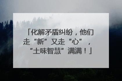 化解矛盾纠纷，他们走“新”又走“心”，“土味智慧”满满！