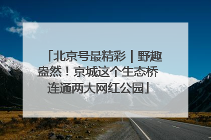 北京号最精彩｜野趣盎然！京城这个生态桥连通两大网红公园