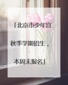 北京市少年宫秋季学期招生，本周末报名