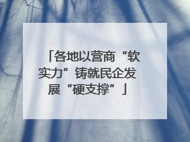 各地以营商“软实力”铸就民企发展“硬支撑”