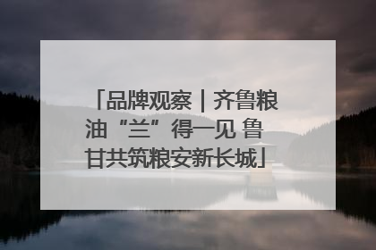 品牌观察｜齐鲁粮油“兰”得一见 鲁甘共筑粮安新长城