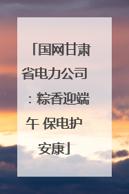 国网甘肃省电力公司：粽香迎端午 保电护安康