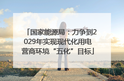 国家能源局：力争到2029年实现现代化用电营商环境“五化”目标