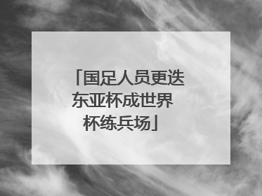 国足人员更迭 东亚杯成世界杯练兵场