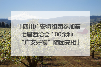 四川广安将组团参加第七届西洽会 100余种“广安好物”随团亮相
