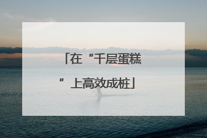 在“千层蛋糕”上高效成桩