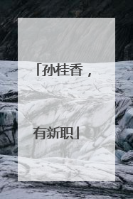 孙桂香，有新职