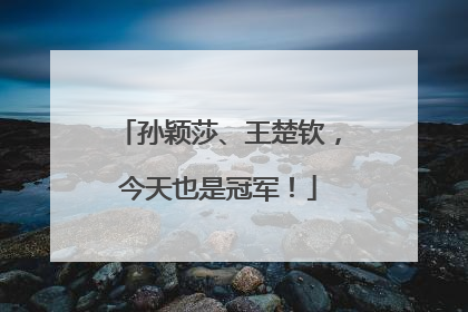 孙颖莎、王楚钦，今天也是冠军！