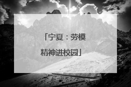 宁夏：劳模精神进校园