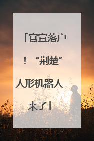 官宣落户！“荆楚”人形机器人来了