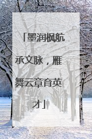 墨润枫航承文脉，雁舞云章育英才