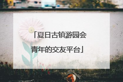 夏日古镇游园会 青年的交友平台