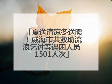 夏送清凉冬送暖！威海市共救助流浪乞讨等遇困人员1501人次