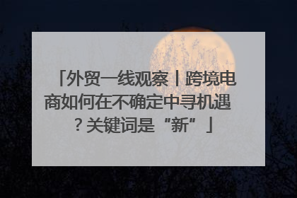 外贸一线观察丨跨境电商如何在不确定中寻机遇？关键词是“新”