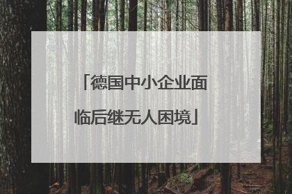 德国中小企业面临后继无人困境