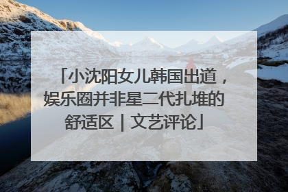 小沈阳女儿韩国出道，娱乐圈并非星二代扎堆的舒适区｜文艺评论