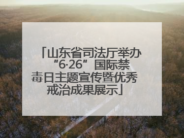 山东省司法厅举办“6·26”国际禁毒日主题宣传暨优秀戒治成果展示