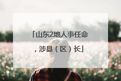 山东2地人事任命，涉县（区）长