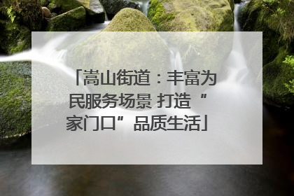 嵩山街道：丰富为民服务场景 打造“家门口”品质生活