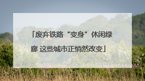 废弃铁路“变身”休闲绿廊 这些城市正悄然改变