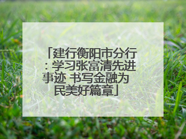 建行衡阳市分行：学习张富清先进事迹 书写金融为民美好篇章