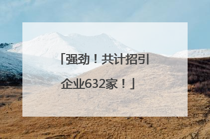 强劲！共计招引企业632家！
