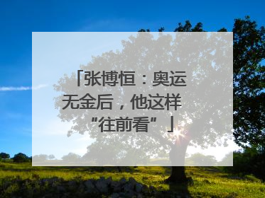 张博恒：奥运无金后，他这样“往前看”