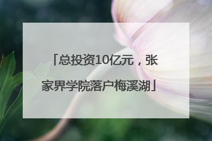 总投资10亿元，张家界学院落户梅溪湖