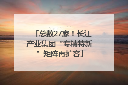 总数27家！长江产业集团“专精特新”矩阵再扩容