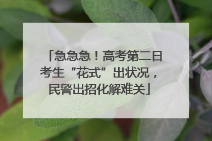 急急急！高考第二日考生“花式”出状况，民警出招化解难关