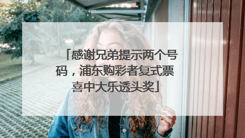 感谢兄弟提示两个号码，浦东购彩者复式票喜中大乐透头奖