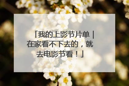 我的上影节片单｜在家看不下去的，就去电影节看！