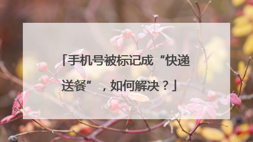 手机号被标记成“快递送餐”，如何解决？