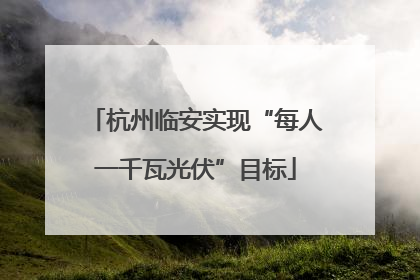 杭州临安实现“每人一千瓦光伏”目标