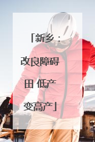 新乡：改良障碍田 低产变高产