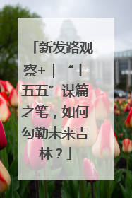 新发路观察+｜“十五五”谋篇之笔，如何勾勒未来吉林？