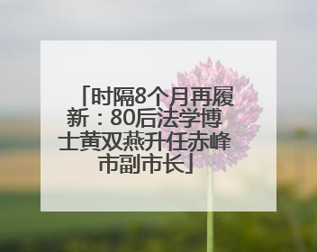 时隔8个月再履新：80后法学博士黄双燕升任赤峰市副市长
