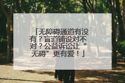 无障碍通道有没有？盲道铺设对不对？公益诉讼让“无碍”更有爱！
