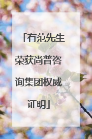 有范先生荣获尚普咨询集团权威证明