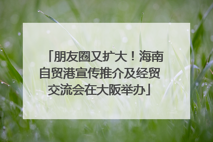 朋友圈又扩大！海南自贸港宣传推介及经贸交流会在大阪举办