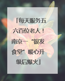 每天服务五六百位老人！南京一“银发食堂”暖心升级后爆火