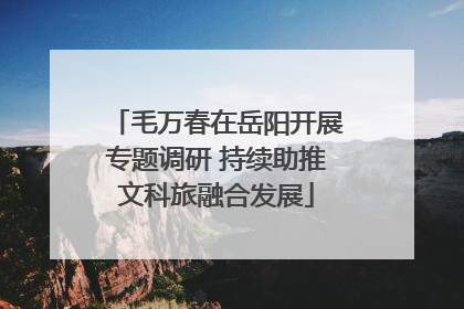 毛万春在岳阳开展专题调研 持续助推文科旅融合发展