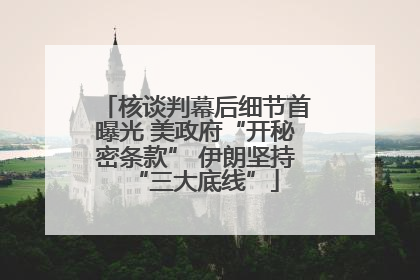 核谈判幕后细节首曝光 美政府“开秘密条款” 伊朗坚持“三大底线”