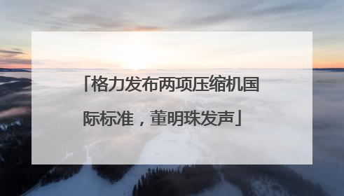 格力发布两项压缩机国际标准，董明珠发声